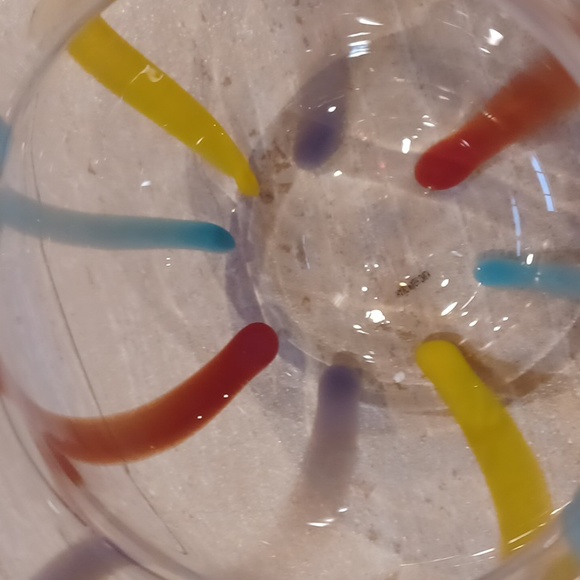 Pfaltzgraff Vintage Rainbow Swirl Handblown Glass Pitcher - Picture 6 of 6